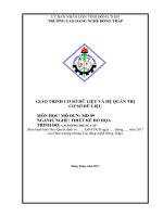 Giáo trình Cơ sở dữ liệu và hệ quản trị cơ sở dữ liệu (Nghề Thiết kế đồ hoạ  CĐTC)
