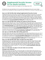 Supplemental Security Income And Other Benefits // Supplemental Security Income Va Cac Quyen Loi Khac