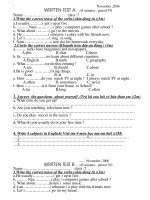 de kiem tra so 2 - Tiếng Anh 7 - Hoàng Thanh Mai - Thư viện Đề thi & Kiểm tra