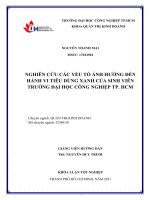Nghiên cứu các yếu tố ảnh hưởng đến hành vi tiêu dùng xanh của sinh viên trường đại học công nghiệp thành phố hồ chí minh