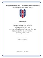 Tác động của rủi ro tín dụng đến khả năng sinh lời tại các ngân hàng thương mại niêm yết trên sàn chứng khoán việt nam giai đoạn 2005 – 2020