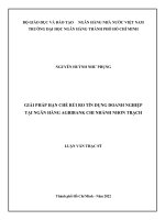 Giải pháp hạn chế rủi ro tín dụng doanh nghiệp tại ngân hàng nông nghiệp và phát triển nông thông việt nam   chi nhánh nhơn trạch