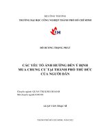 Các yếu tố ảnh hưởng đến ý định mua chung cư tại thành phố thủ đức của người dân