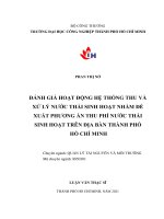 Đánh giá hoạt động hệ thống thu và xử lý nước thải sinh hoạt nhặm đề xuất phương án thu phí nước thải sinh hoạt trên địa bàn thành phố hồ chí minh