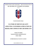 Factors of service quality affecting customer satisfaction of highlands coffee in ho chi minh city