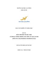 Bào chế bột dược liệu có hoạt tính chống oxy hóa từ quả sơ ri (fructus malpighiae emarginatae)