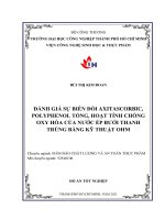 Đánh giá sự biến đổi axitascorbic, polyphenol tổng, hoạt tính chống oxy hóa của nước ép bưởi thanh trùng bằng kỹ thuật OHM