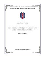 Đánh giá chất lượng dịch vụ tại ngân hàng united overseas bank – việt nam