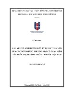 Các yếu tố ảnh hưởng đến tỷ lệ an toàn vốn của các ngân hàng thương mại cổ phần niêm yết trên thị trường chứng khoán việt nam