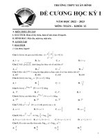 de cuong cuoi ky 1 toan 12 nam 2022 2023 truong thpt xuan dinh ha noi 