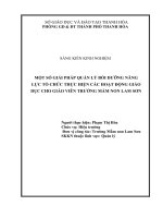 (SKKN HAY NHẤT) một số giải pháp quản lý bồi dưỡng năng lực tổ chức thực hiện các hoạt động giáo dục cho đội ngũ giáo viên trong trường mầm non lam sơn 