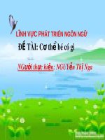 Bài giảng Mầm non: Đề tài - Cơ thể bé có gì