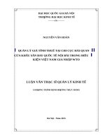 Luận văn thạc sĩ UEB quản lý giá tính thuế tại chi cục hải quan cửa khẩu sân bay quốc tế nội bài trong điều kiện việt nam gia nhập WTO   