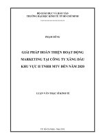 Luận văn thạc sĩ UEH giải pháp hoàn thiện hoạt động marketing tại công ty xăng dầu khu vực II TNHH MTV đến năm 2020 , luận văn thạc sĩ 