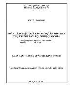 (Luận văn thạc sĩ) Phân tích hiệu quả đầu tư dự án khu biệt thự Trung tâm Hội nghị Quốc gia