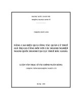 Luận văn thạc sĩ UEB nâng cao hiệu quả công tác quản lý thuế giá trị gia tăng đối với các doanh nghiệp ngoài quốc doanh tại cục thuế bắc giang     