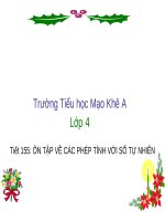 Bài giảng Toán lớp 4: Ôn tập về các phép tính với số tự nhiên