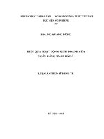 Hiệu quả hoạt động kinh doanh của ngân hàng thương mại cổ phần Bắc á