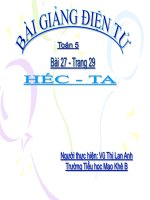 Bài giảng Toán lớp 5 bài 27: Héc - ta