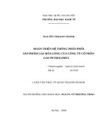 Luận văn thạc sĩ UEB hoàn thiện hệ thống phân phối sản phẩm gas hóa lỏng của công ty cổ phần gas petrolimex    
