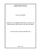 Luận văn thạc sĩ UEB nghiên cứu các phương pháp nâng cao độ tin cậy cho hệ thống tính toán qua cấu trúc hệ thống  công nghệ thông tin   