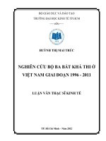 Luận văn thạc sĩ UEH nghiên cứu bộ ba bất khả thi ở việt nam giai đoạn 1996   2011 , luận văn thạc sĩ 