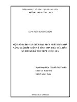 (SKKN HAY NHẤT) một số giải pháp giúp học sinh phát huy khả năng giải bài toán về tính đơn điệu của hàm số trong kỳ thi THPT quốc gia 
