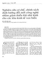 Nghiên cứu cơ chế, chính sách định hướng đổi mới công nghệ nhằm giảm thiểu khí nhà kính cho các khu kinh tế ven biển 