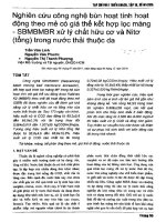 Nghiên cứu công nghệ bùn hoạt tính hoạt động theo mẻ có giá thể kết hợp lọc màng  SBMBMBR xử lý chất hữu cơ và nitơ(tổng) trong nước thải thuộc da 