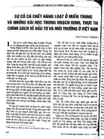 Sự cố các chết hàng loạt ở miền trung và những bài học trong hoạt định, thực hiện chính sách về đầu tư và môi trường ở việt nam 