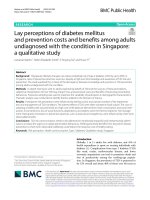 Lay perceptions of diabetes mellitus and prevention costs and benefits among adults undiagnosed with the condition in Singapore: A qualitative study