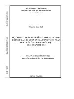 Một số giải pháp nhằm nâng cao chất lượng đội ngũ cán bộ quản lý của Công ty cổ phần Thiết kế công nghiệp Hóa Việt giai đoạn 2012  2015