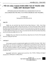 Tối ưu hóa thành phần nền tạo xỉ thuốc hàn thiêu kết hệ bazo thấp 