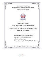 TIỂU LUẬN CUỐI kỳ CÁCH MẠNG THÁNG tám năm 1945 ý NGHĨA của nó TRONG sự PHÁT TRIỂN của LỊCH sử VIỆT NAM 