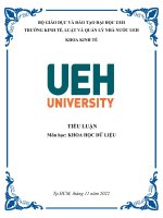 TIỂU LUẬN Môn học KHOA HỌC DỮ LIỆU