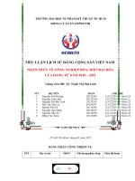 TIỂU LUẬN LỊCH sử ĐẢNG CỘNG sản VIỆT NAM NHẬN THỨC về CÔNG NGHIỆP hóa, HIỆN đại hóa của ĐẢNG từ năm 2010 – 2021 