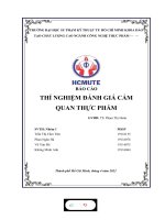BÁO cáo THÍ NGHIỆM ĐÁNH GIÁ cảm QUAN THỰC PHẨM bài 1  các PHÉP THỬ HUẤN LUYỆN cảm GIÁC 