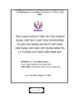 TÍNH tất yếu KHÁCH QUAN, hợp QUY LUẬT của CON ĐƯỜNG đi lên CHỦ NGHĨA xã hội ở VIỆT NAM  vận DỤNG vào VIỆC xây DỰNG NIỀM TIN, lý TƯỞNG CHO SINH VIÊN HIỆN NAY 
