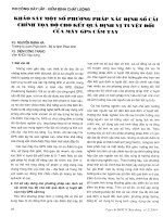 Khảo sát một số phương pháp xác định số cải chính toạ độ cho kết quả định vị tuyệt đối của máy GPS cầm tay 