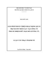 Luận văn thạc sĩ UEH giải pháp hoàn thiện hoạt động quản trị nguồn nhân lực tại công ty trách nhiệm hữu hạn đồ gỗ ông tỷ , luận văn thạc sĩ 