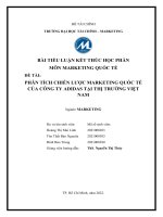 BÀI TIÊU LUÂN KÊT THUC HỌC PHÂN MÔN MARKETING QUÔC TÊ ĐÊ TÀI PHÂN TÍCH CHIÊN LƯƠC MARKETING QUÔC TÊ CUA CÔNG TY ADIDAS TẠI THI TRƯỜNG VIÊT NAM