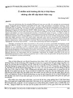 Ô nhiễm môi trường đô thị ở việt nam  những vấn đề cấp bách hiện nay 