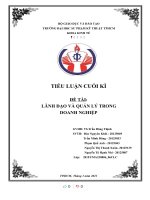 TIỂU LUẬN CUỐI kì đề tài LÃNH đạo và QUẢN lý TRONG DOANH NGHIỆP 