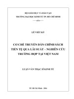 Luận văn thạc sĩ UEH cơ chế truyền dẫn chính sách tiền tệ qua lãi suất   nghiên cứu trường hợp tại việt nam 