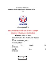 TIỂU LUẬN CUỐI kỳ đề tài NGUYÊN NHÂN vấn đề THẤT NGHIỆP của SINH VIÊN SAU KHI RA TRƯỜNG 