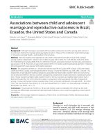 Associations between child and adolescent marriage and reproductive outcomes in Brazil, Ecuador, the United States and Canada