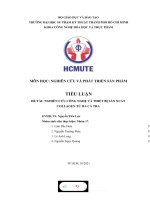 TIỂU LUẬN đề tài NGHIÊN cứu CÔNG NGHỆ và THIẾT bị sản XUẤT COLLAGEN từ DA cá TRA 