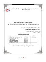 MÔN học PHÁP LUẬT đại CƯƠNG đề tài NGUỒN gốc, bản CHẤT, VAI TRÒ của PHÁP LUẬT 