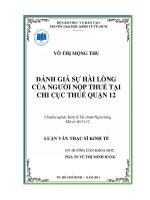 Luận văn thạc sĩ UEH đánh giá sự hài lòng của người nộp thuế tại chi cục thuế quận 12 
