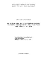 (SKKN HAY NHẤT) xây dựng đề kiểm tra, đánh giá định kì môn toán lớp 11 theo định hướng phát triển phẩm chất, năng lực học sinh 